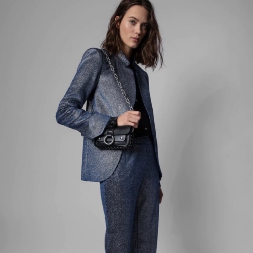 NEW NWT Zadig And Voltaire very velour sparkle blazer size Medium 38